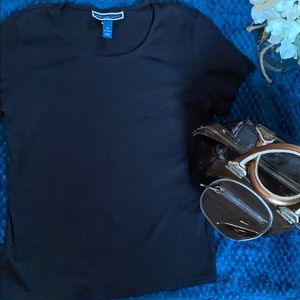 Plain black t shirt. A closet staple!